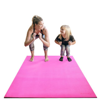 POWRX Pink Yoga Mat TPE w/ Bag, Exercise Mat for Workout